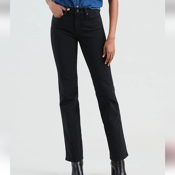 LEVI'S MID-RISE STRAIGHT STRETCH JEANS - Picture 3 of 9